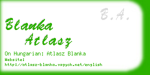 blanka atlasz business card